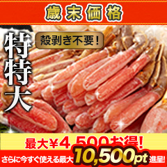 【歳末価格】絶品！特特大生ズワイガニ剥き身欲張りセット 総重量:約1.5kg(正味1.2kg)/総重量:約3kg(正味2.4kg)/総重量:約4.5kg(正味3.6kg)