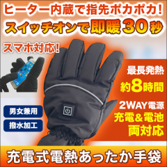 充電式「電熱あったか手袋」