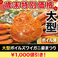 【歳末特別価格】大型ボイルズワイガニ姿まつり 総重量:約3.6kg(6尾)