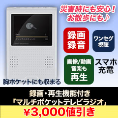 【ﾗｼﾞｵ売れ筋値引】｢マルチポケットテレビラジオ｣