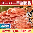 【スーパー早割価格】特大絶品お刺身用本ズワイガニ脚剥き身 総重量:約1kg(正味800g)/総重量:約2kg(正味1.6kg)/総重量:約3kg(正味2.4kg)